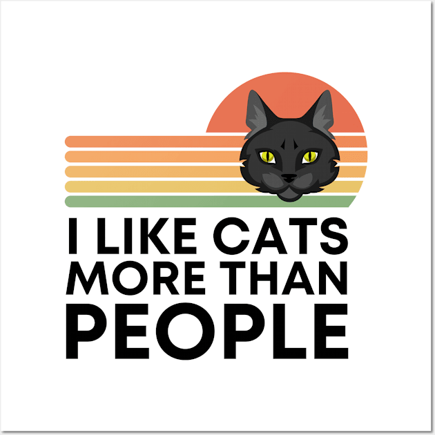 I Like Cats More Than People Wall Art by Adisa_store